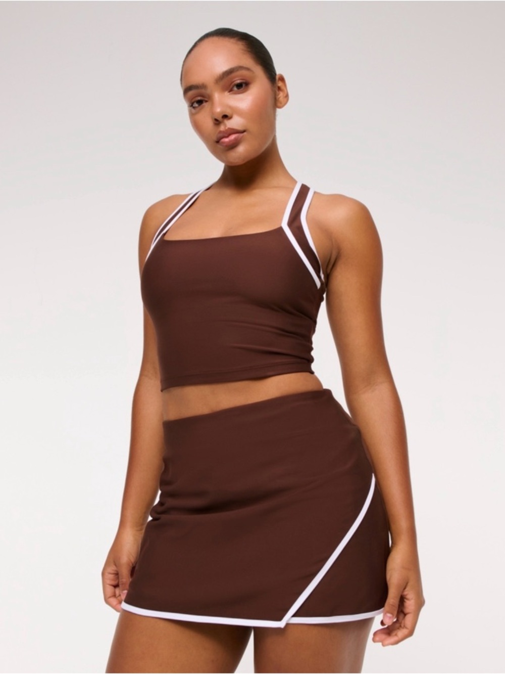 Abercrombie & Fitch YPB sculptLUX Lined Asymmetric Tennis Outfit